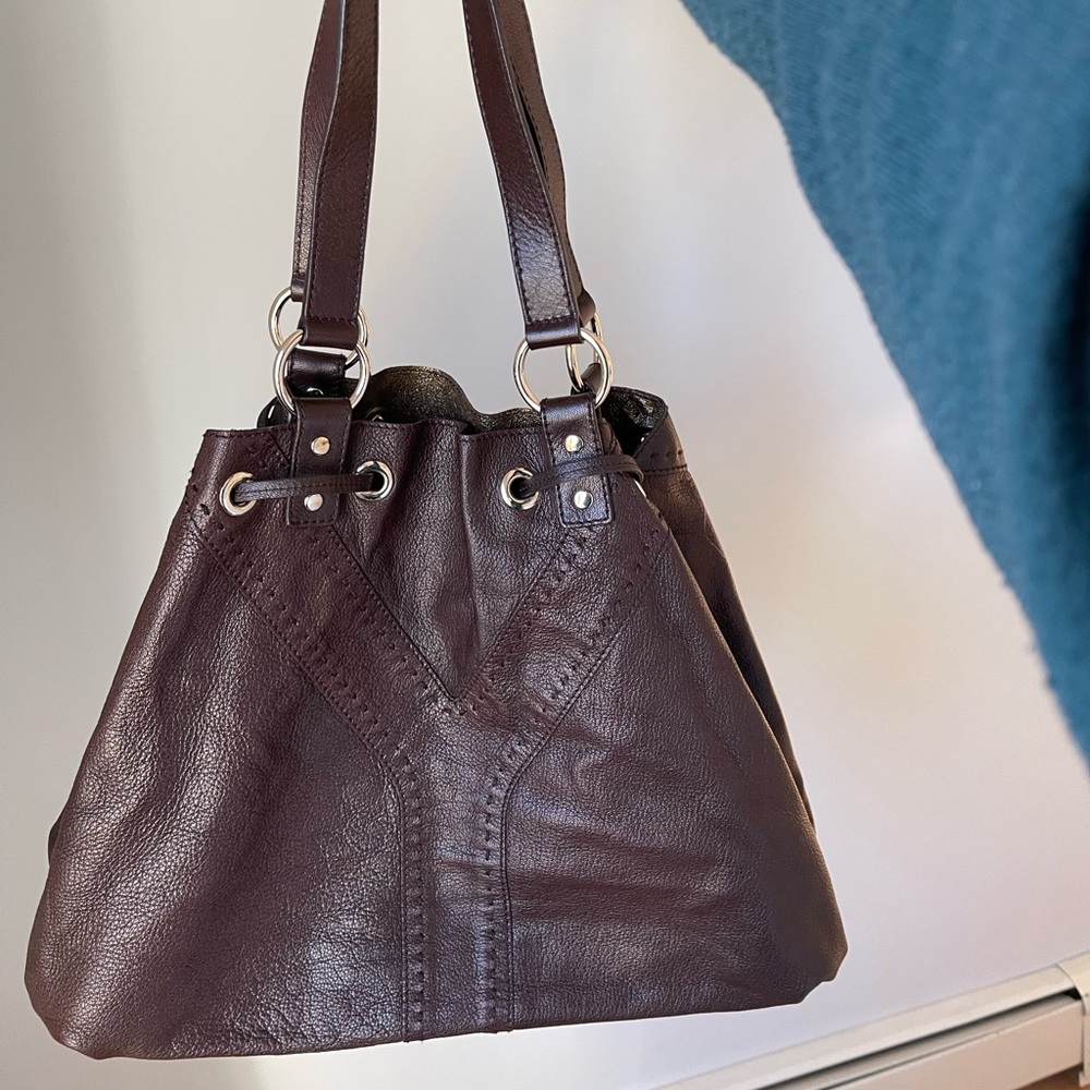 YSL Reversible Tote, Brown / Gold